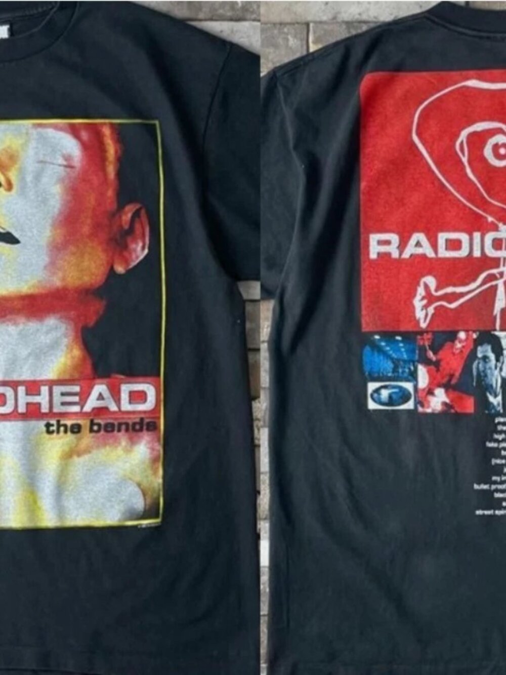 Radiohead The Bends Tour black color 2 side T shirt